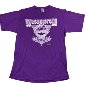 Vintage Washington Huskies 70s Garfield single stitch T-shirt USA adult large